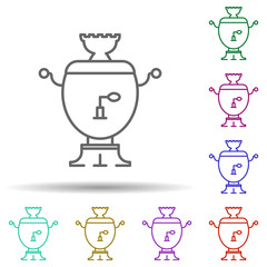 Russian, culture, samovar in multi color style icon. Simple thin line, outline vector of russia icons for ui and ux, website or mobile application