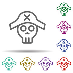 Pirate in multi color style icon. Simple thin line, outline vector of seaside icons for ui and ux, website or mobile application