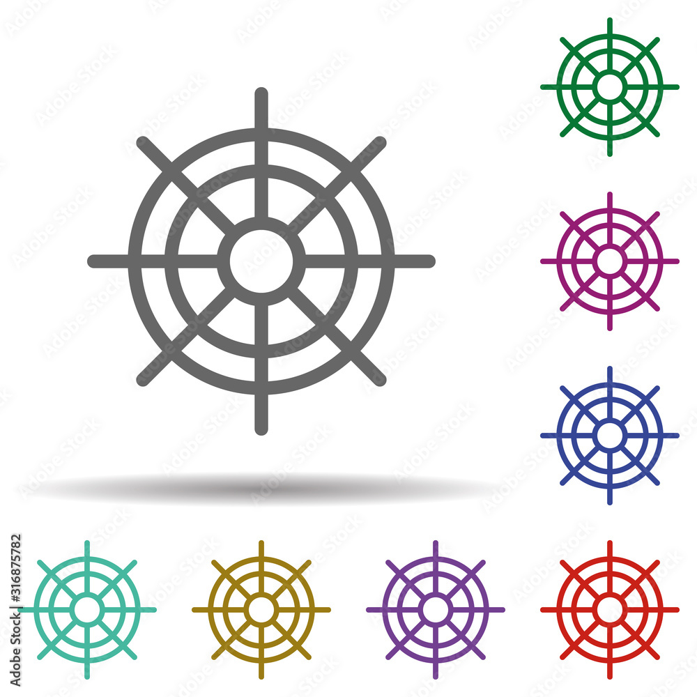Poster helm in multi color style icon. simple thin line, outline vector of seaside icons for ui and ux, web