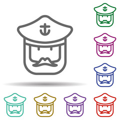 Captain in multi color style icon. Simple thin line, outline vector of seaside icons for ui and ux, website or mobile application