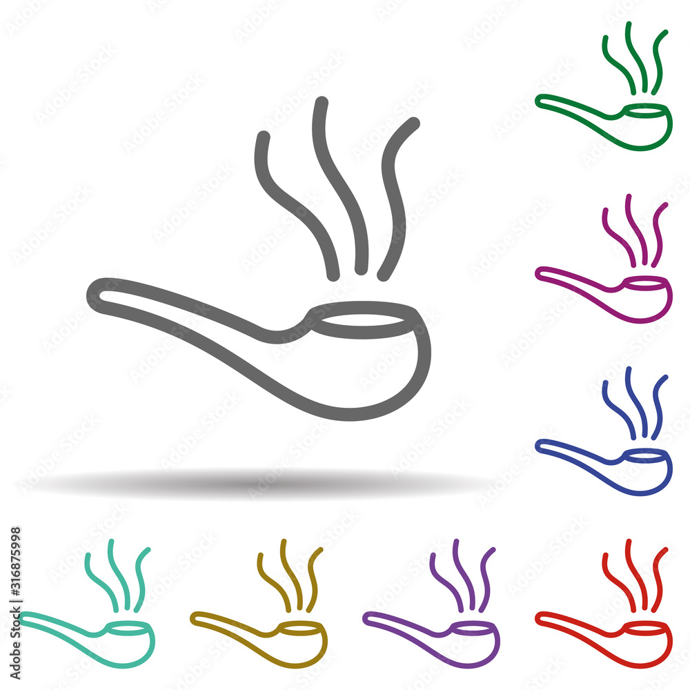 Poster pipe in multi color style icon. simple thin line, outline vector of seaside icons for ui and ux, web