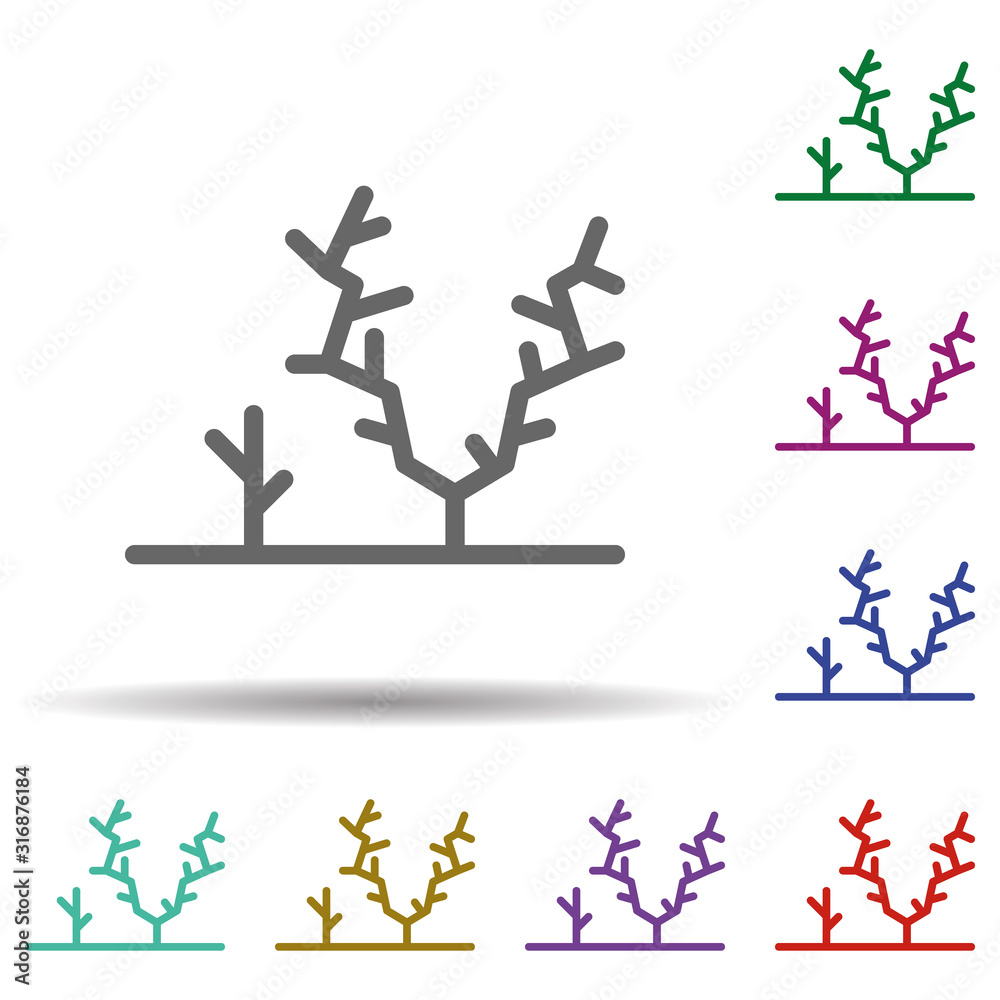 Poster seaweed in multi color style icon. simple thin line, outline vector of seaside icons for ui and ux, 