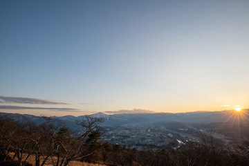 sunset in the mountains