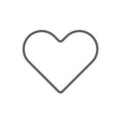 Heart line icon. Minimalist black icon isolated on white background. Heart simple silhouette. Web site page and mobile app design vector element.