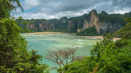 The Hat Tom Sai Beach at Railay near Ao Nang, Krabi, Thailand.