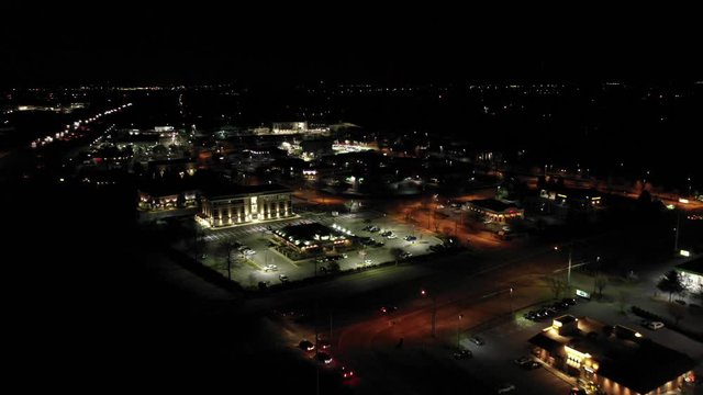 Aerial Night Video Brentwood TN USA