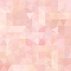 Geometric pattern, triangles vector background in pastel pink, orange  tones. Illustration pattern