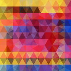 Background made of red, blue, yellow triangles. Square composition with geometric shapes. Eps 10