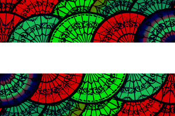 Colourful sun umbrellas. Abstract Scene of Famous Colorful umbrella is stacked at Ananda temple located in Bagan