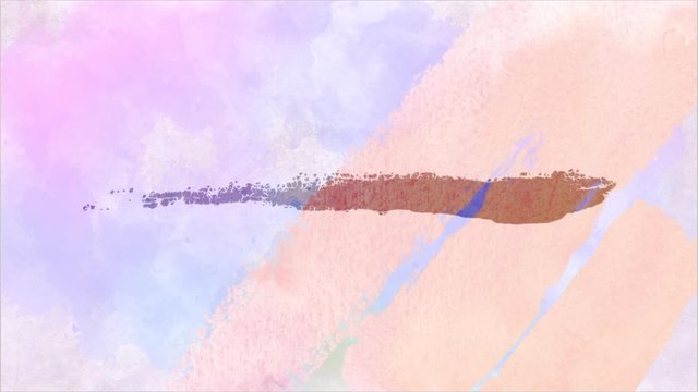 Abstract tender brush strokes of different colors on white sheet of paper. Animation. Art concept, artistic watercolor background.
