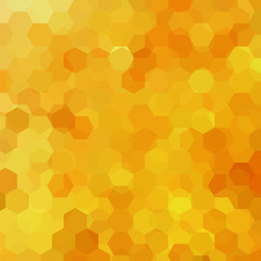 Abstract background consisting of yellow, orange hexagons. Geometric design for business presentations or web template banner flyer. Vector illustration