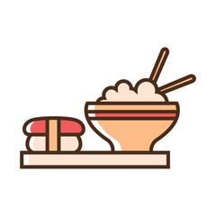 Color icon Asian food