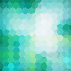 Fototapeta na wymiar Vector background with green, blue hexagons. Can be used in cover design, book design, website background. Vector illustration