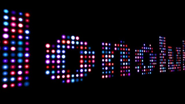 Honolulu colorful led text over black