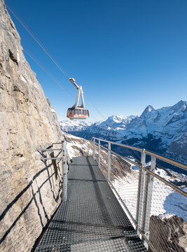 The Thrill Walk at Birg near Schiltorn in the Swiss Alps. It's a steel pathway  built into the mountainside, with a vertical drop underneath.