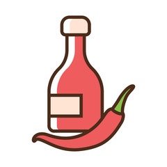 Color icon spicy sauce