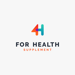 Obraz premium 4 and h logo for supplement business