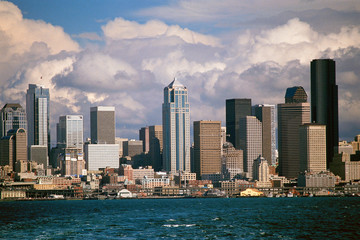 Fototapeta na wymiar Seattle skyline and Puget Sound