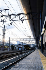 Obraz premium 京都駅 ホーム 電車