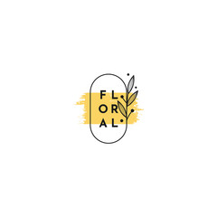 Nature Floral Frame  Logo Template Design