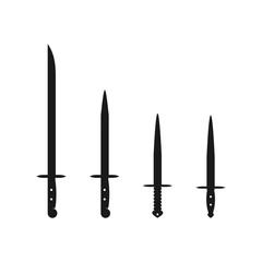 flat black silhouette knife design inspiration