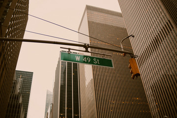 Fototapeta na wymiar W 49 St in Manhattan, New York City 