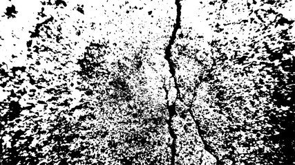 Grunge Crack Pattern. Black White Concrete Texture. Vector Illustration