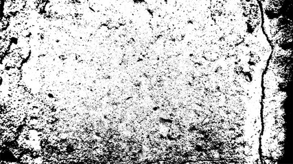 Grunge Crack Pattern. Black White Concrete Texture. Vector Illustration