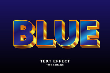 Glossy blue text with gold style text effect