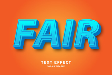 3D text blue fresh text effect