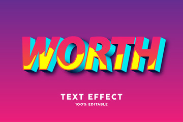 Obraz premium 3d worth text effect, editable text