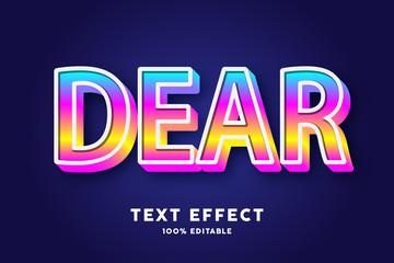 3d text gradient pop style text effect