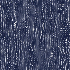 Indigo cyanotype dyed effect distressed worn bleached graphical motif. Noisy brushed faded mottled, intricate grungy stained navy design. Seamless repeat vector eps 10 pattern swatch.