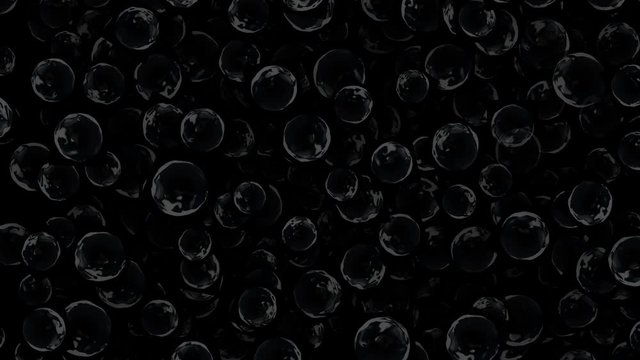 Occult sparkling gas pop bubble pattern on a black abstract minimal background