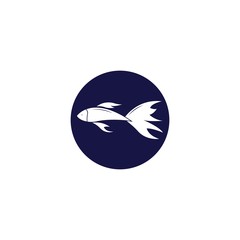 Fish logo template. Creative vector symbol of fishing club or online 