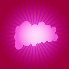 gradient background in the form of a sun and a cloud in a pink tone