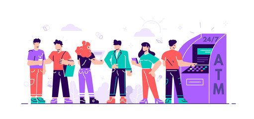 Business woman and man are standing