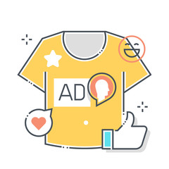 T-shirt related color line vector icon, illustration
