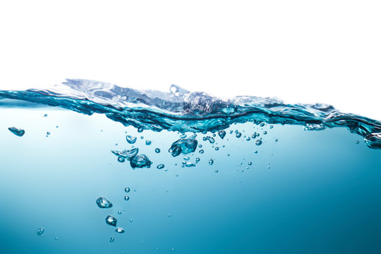 Beautiful water waves Splashed water wave in clean blue water