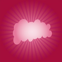 gradient background in the form of a sun and a cloud in a pink tone