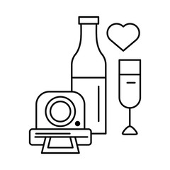 happy valentines day camera photographic with heart