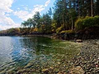 Public Ruckle Provincial Park shoreline on the Salt Spring Island