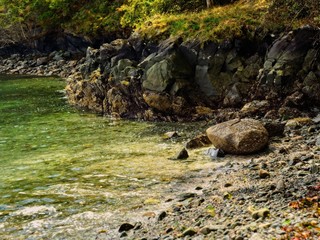 Public Ruckle Provincial Park shoreline on the Salt Spring Island