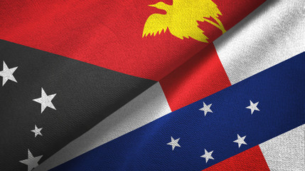 Papua New Guinea and Netherlands Antilles two flags textile cloth