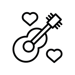 happy valentines day guitar with hearts