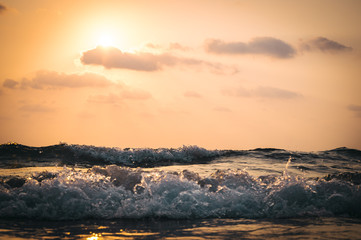 Beautiful sunset above sea.