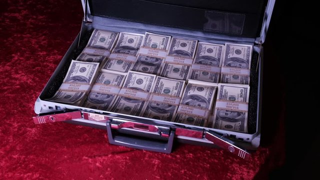 briefcase loaded with money