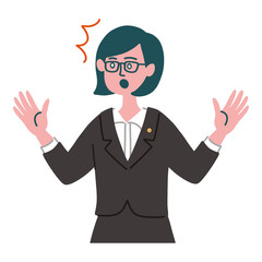 スーツ  女性　士業　びっくり