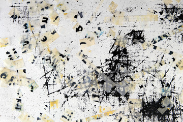 grunge paper background with black letters