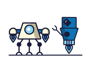 couple of robots technology icons